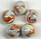 GELATO White/Orange/Yellow Glass Marbles 25mm (1 inch) SHOOTER Taw Lot